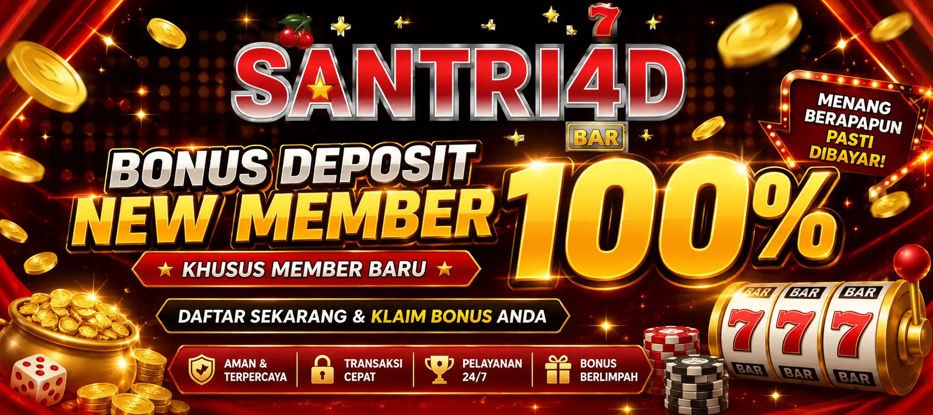 Santri4D : Bonus New Member 100%